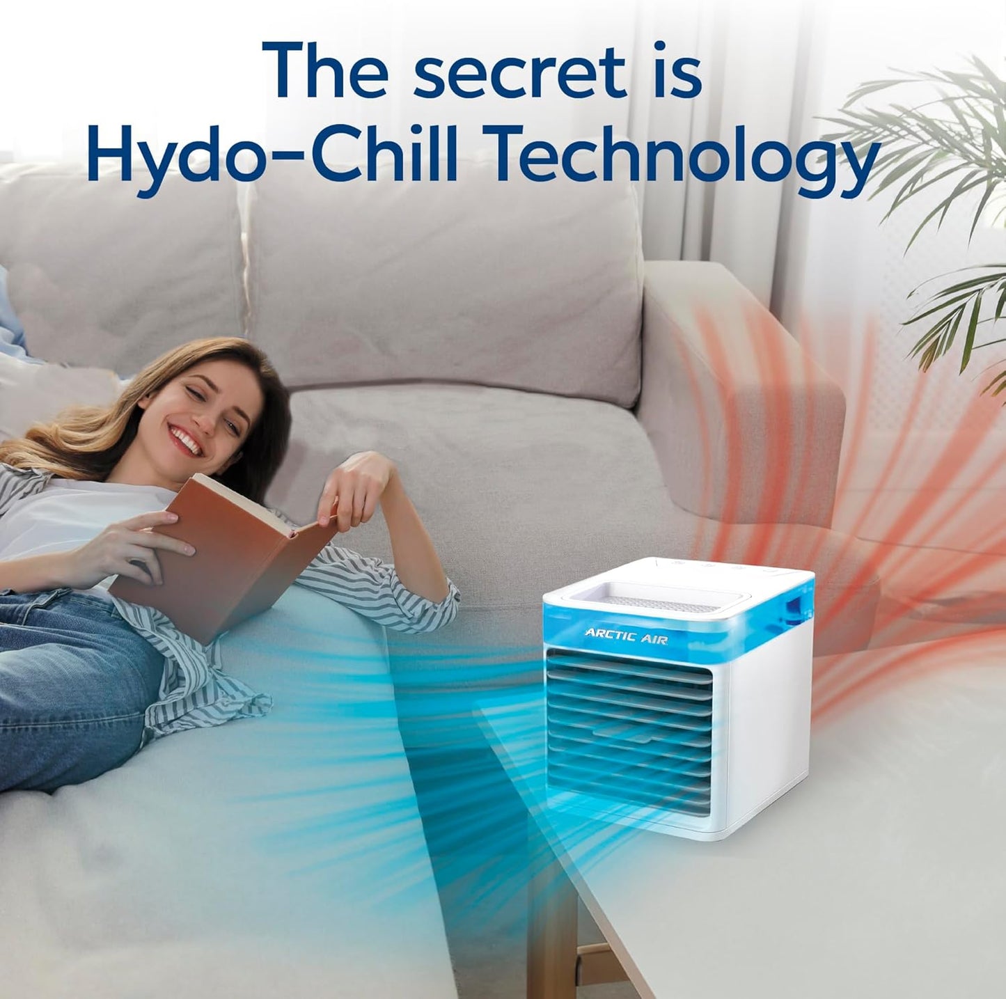 Arctic Air Pure Chill Deluxe Evaporative Air Cooler - Powerful, Quiet, Lightweight And Portable Space Cooler With Hydro-Chill Technology For Bedroom, Office, Living Room & More