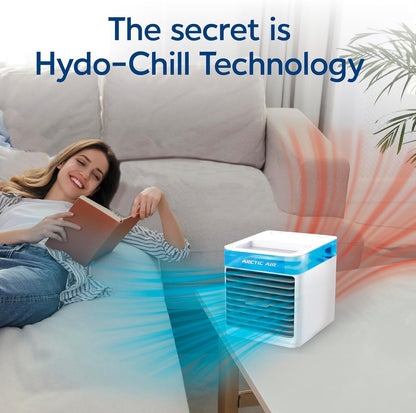 Arctic Air Pure Chill Deluxe Evaporative Air Cooler - Powerful, Quiet, Lightweight And Portable Space Cooler With Hydro-Chill Technology For Bedroom, Office, Living Room & More