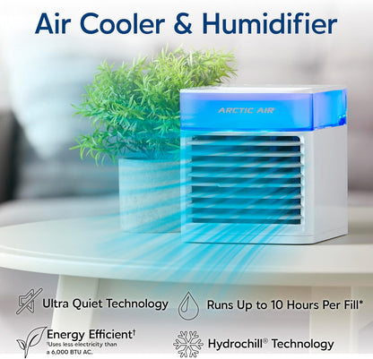 Arctic Air Pure Chill Deluxe Evaporative Air Cooler - Powerful, Quiet, Lightweight And Portable Space Cooler With Hydro-Chill Technology For Bedroom, Office, Living Room & More
